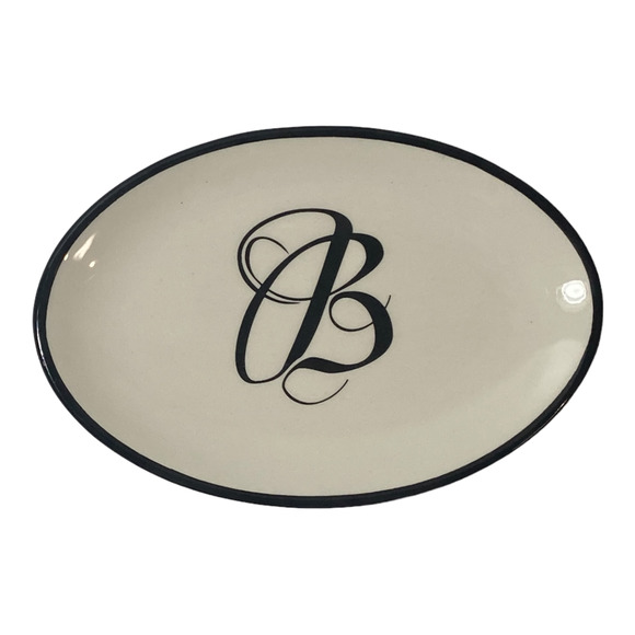 Mud Pie Soap Dish Letter B Initial Monogram Coin Trinket Holder 5.5x3.75x.75" - Picture 3 of 5